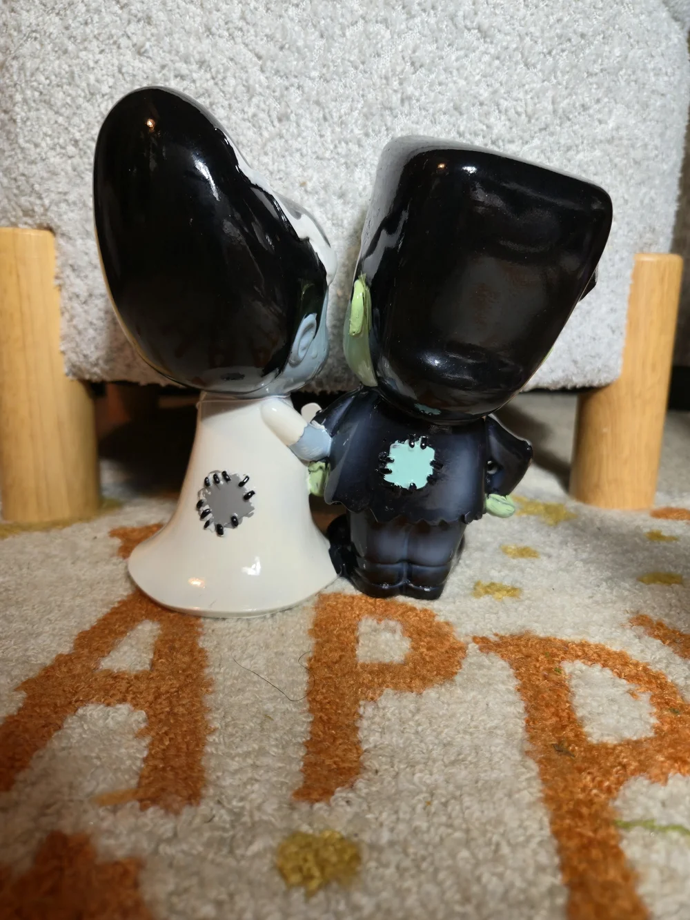 NWT Goblin & Ghoul Halloween Frankenstein & Bride Wedding Ceramic Couple NWT